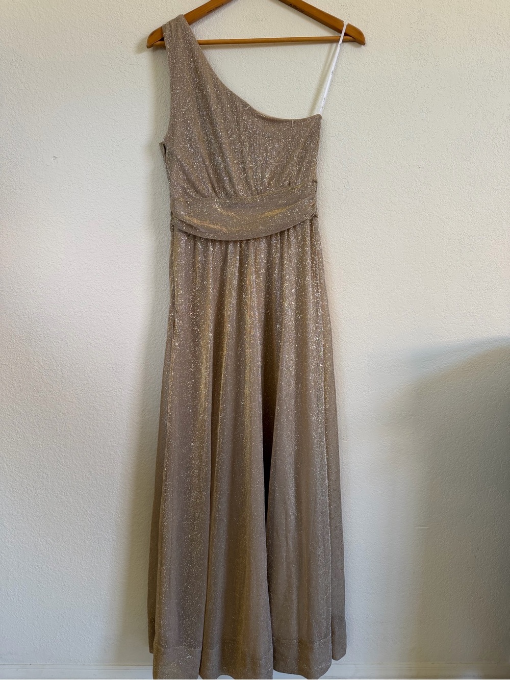Lulus Luminous Grace Gold One-Shoulder Maxi Dress - Picture 10 of 10